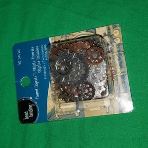 Found Objects Antique Silver, Copper & Brass Gears by Bead Landing 90 pcs New